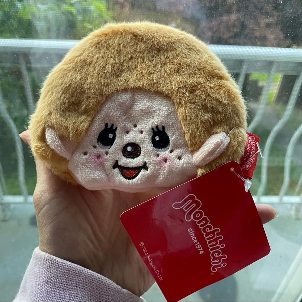 Monchhichi Beige Boy Plush Coin Purse - New with Tag